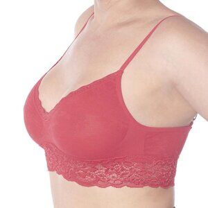 NEW! S Loba Lace Bra Hot Pink with no seams - 4851